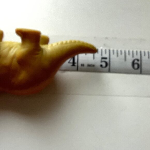 Orange Rubber Brachiosaurus Dinosaur Toy Kids 2018 4.5”x3.5” Long Neck - Picture 5 of 6